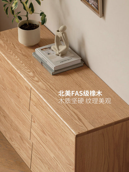 实木斗柜卧室五斗柜简约橡木储物柜家居收纳柜斜抽面边柜