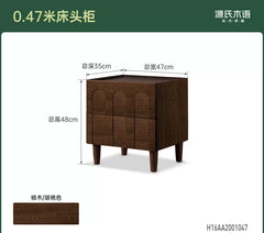 实木床头柜法式床头抽屉柜卧室北美黑胡桃木储物柜