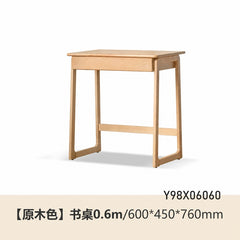 实木小书桌简约电脑桌口字型腿办公桌学习桌小户型窄桌子