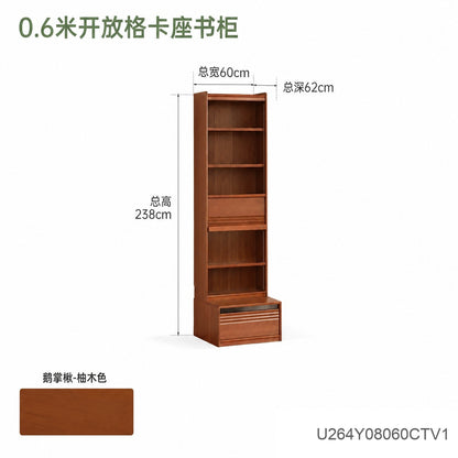 实木书柜书房中古风落地置物柜收纳柜包豪斯展示柜