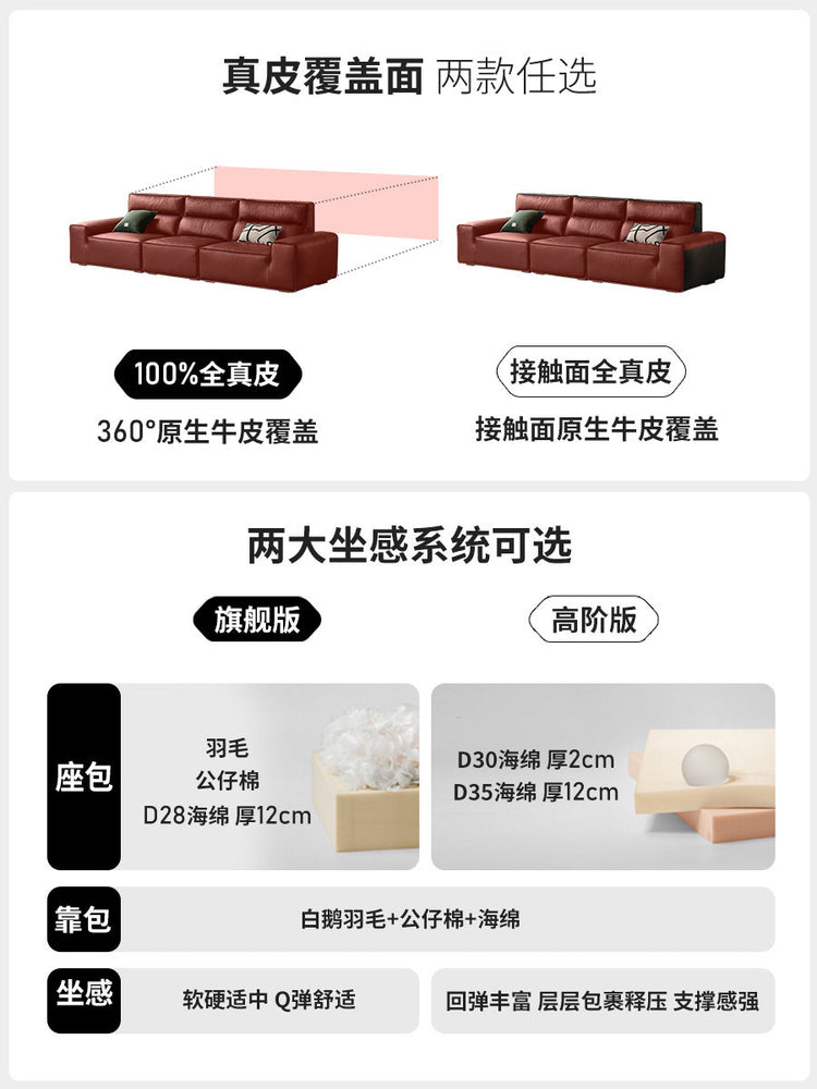 大黑牛真皮沙发意式极简客厅头层牛皮黑色高靠背皮沙发