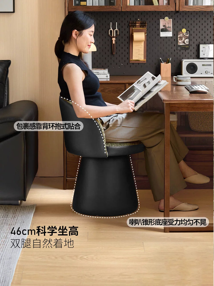 源氏木语布艺书椅现代简约旋转休闲椅书房办公椅家用化妆凳化妆椅