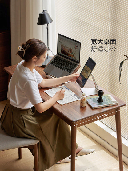 实木书桌简约现代书房写字台北美黑胡桃木电脑桌桌子