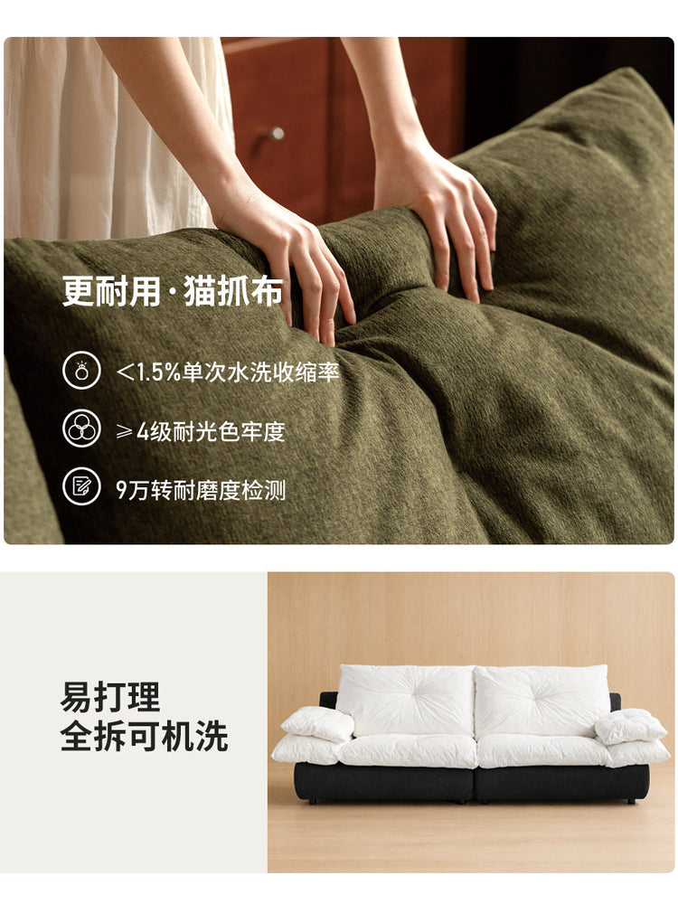 布艺沙发客厅简约猫抓布全拆洗小户型三人位沙发