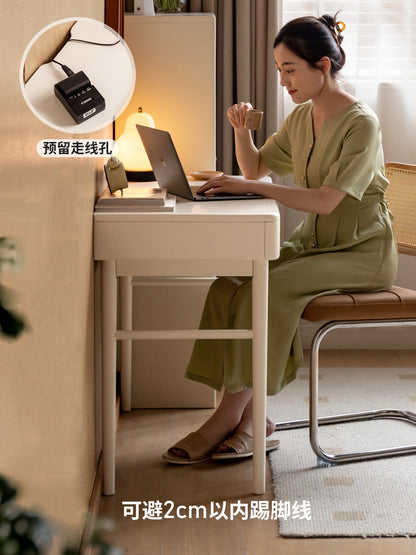 实木书桌现代书房写字桌卧室法式奶油风简约化妆桌