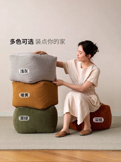布艺矮凳懒人沙发脚凳小户型门口换鞋凳灯芯绒坐墩