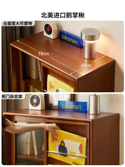 实木边柜客厅包豪斯展示柜中古风收纳储物柜移门书柜