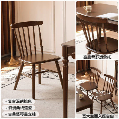 实木餐桌桌椅餐边柜置物柜美式复古餐厅组合套装