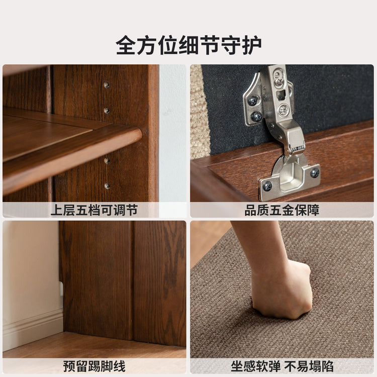 实木换鞋凳客厅现代简约脚凳门口入户橡木胡桃色鞋架