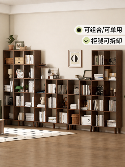 实木书架书房展示架简约书柜自由组合格子柜橡木置物架