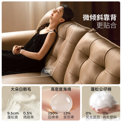 真皮沙发意式轻奢头层牛皮客厅高靠背直排沙发
