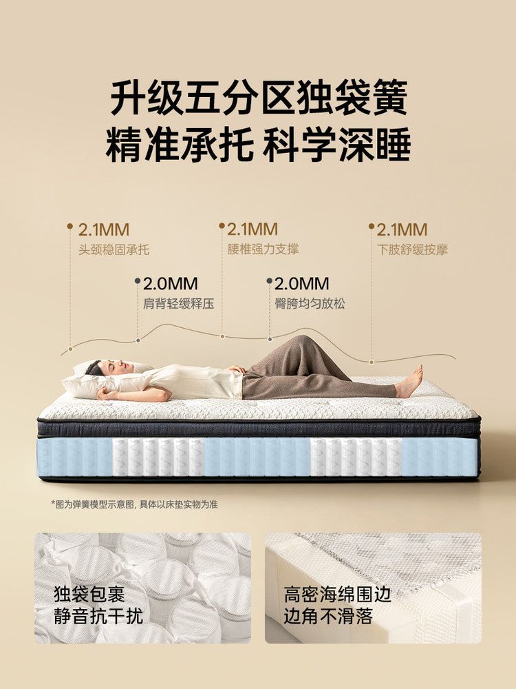 0胶水床垫分区独立弹簧厚垫特拉蕾乳胶垫记忆棉垫月光曲