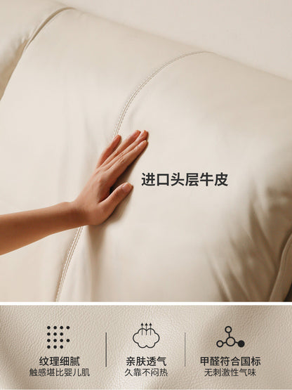 箱体床小象耳朵真皮床现代简约软包床奶油风生态云皮大床