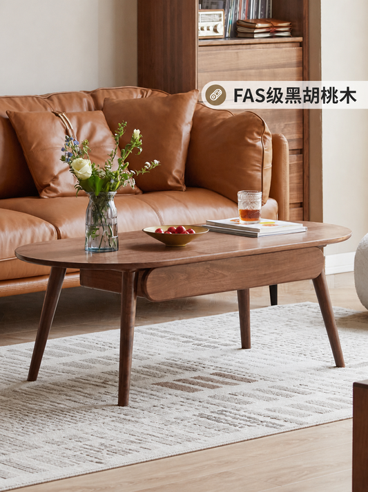 实木茶几客厅黑胡桃木茶台简约现代小户型原木茶桌