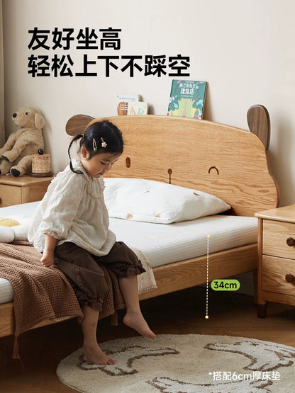 实木儿童床简约卡通床男孩女孩小床单人床小户型青少年床