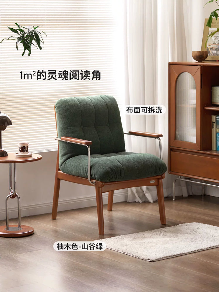实木扶手椅书房包豪斯靠背椅办公椅软包书椅休闲椅子