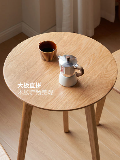 实木小圆桌洽谈桌沙发边几小户型茶几北欧边桌阳台休闲桌