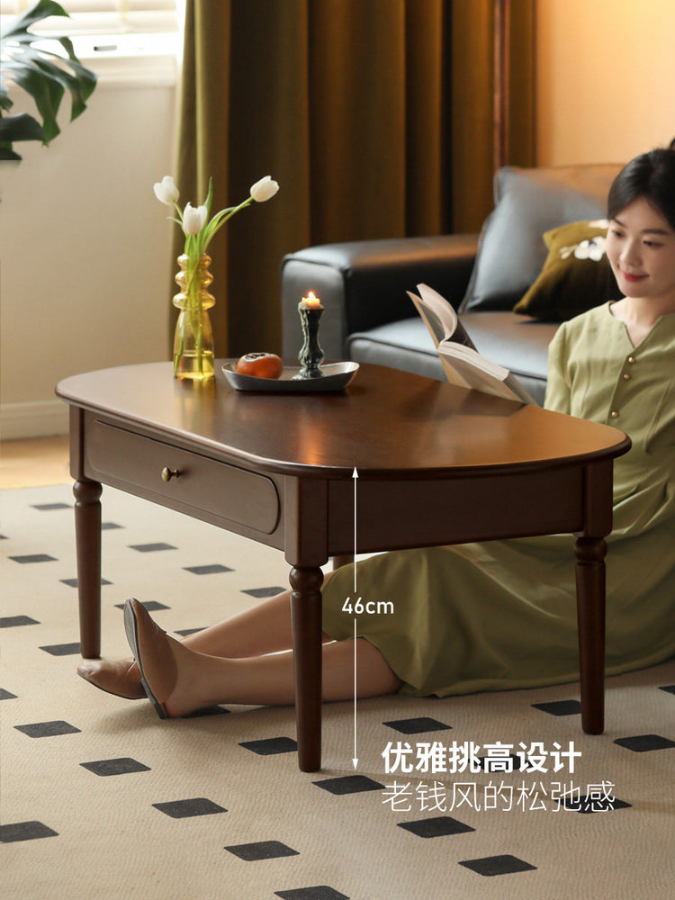 实木客厅美式复古电视柜茶几组合小户型中古茶台