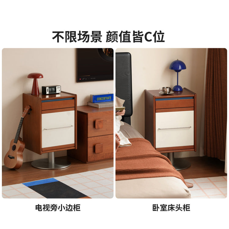 实木边几客厅包豪斯沙发边桌中古落地收纳边柜床头柜