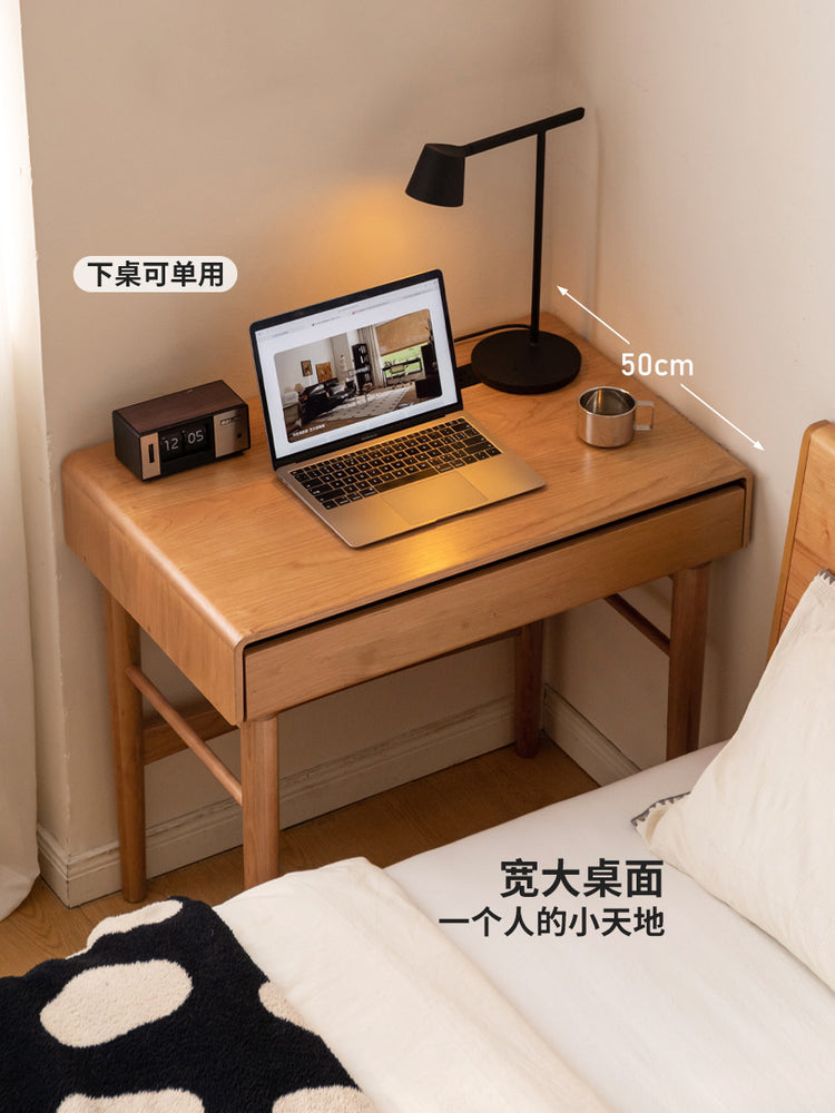 实木书桌小户型书房办公桌樱桃木简约电脑桌带抽桌子