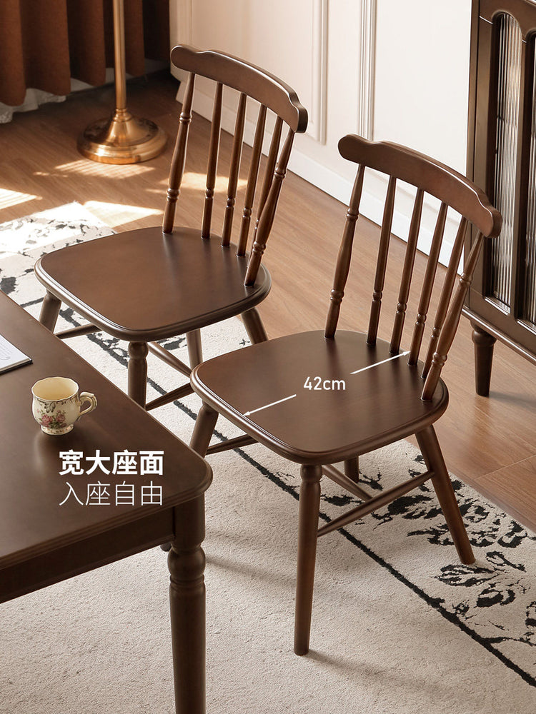 美式实木餐椅餐厅复古靠背椅休闲椅简约吃饭温莎椅子