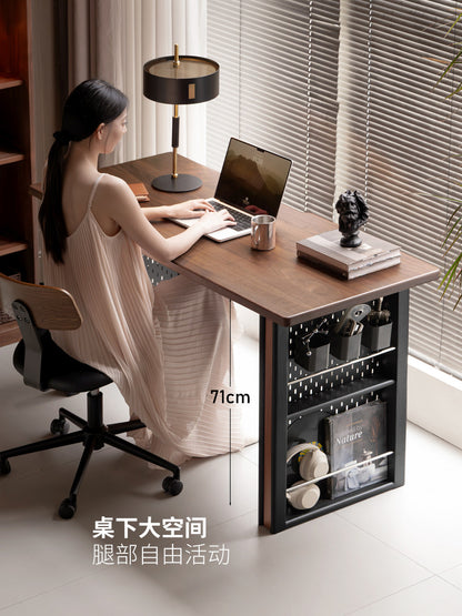 实木书桌书房意式轻奢电脑桌黑胡桃木工作台办公桌
