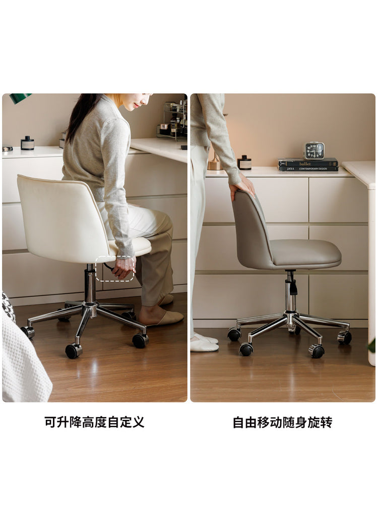 生态云皮化妆凳现代简约灰色凳卧室可移动梳妆椅