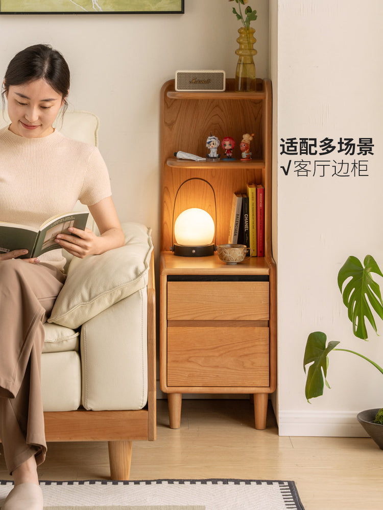 实木床头柜现代简约樱桃木置物柜卧室床边收纳柜