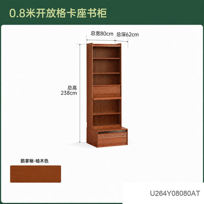 实木书柜书房中古风落地置物柜收纳柜包豪斯展示柜