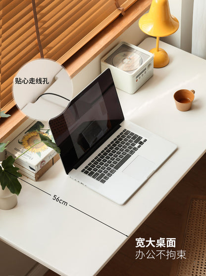 实木书桌书房电脑桌靠墙办公桌白色写字桌法式化妆桌