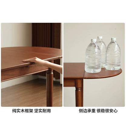 实木小户型折叠桌餐厅中古风吃饭桌子复古长餐桌