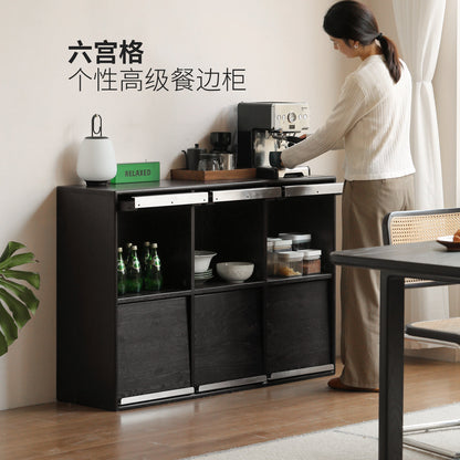 实木书柜包豪斯书房收纳柜组合模块柜橡木黑色置物柜