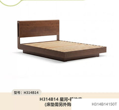 实木床黑胡桃木轻奢悬浮床高箱床夜光储物床收纳床双人床
