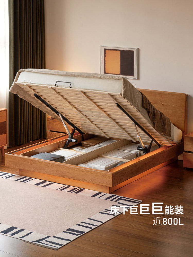 实木床卧室轻奢电动双人床多功能储物床夜光箱体床