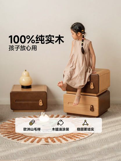实木儿童斗柜可堆叠玩具储物柜抽屉柜卧室床头收纳柜