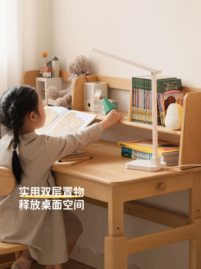 纯实木置物架简约书桌上架学生桌上储物架北欧书房书架