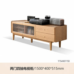 [30-Day Pre-order] Solid Wood TV Cabinet, Nordic Ash Wood Storage Cabinet, Wall Cabinet for Small Apartments, Modern Living Room Original Wood Furniture