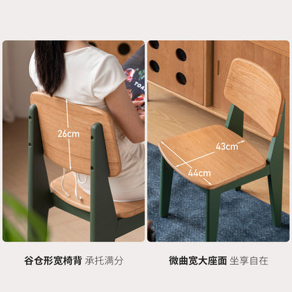 实木餐椅餐厅现代简约多巴胺靠背椅儿童椅椅子餐桌椅