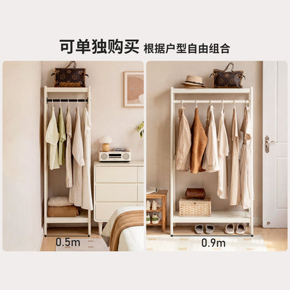 实木挂衣架现代简约置物架卧室白色架子组合衣帽架