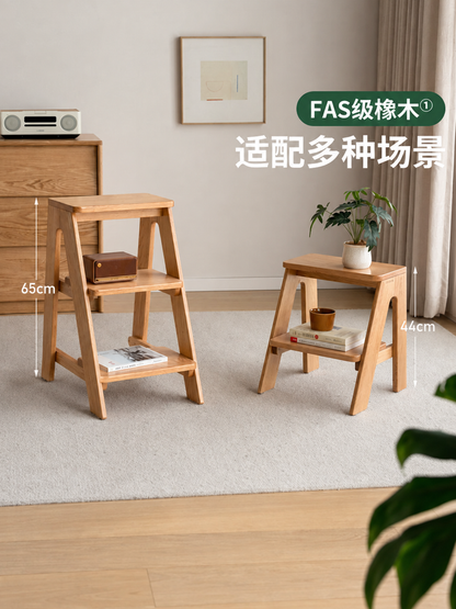 实木梯凳踏脚凳餐厅橡木吧台椅厨房凳高凳子餐凳