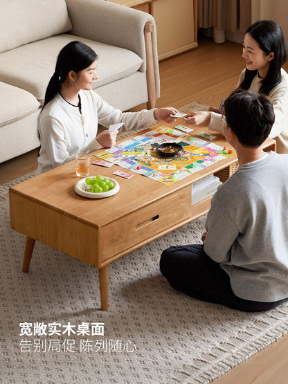 实木茶几客厅现代简约长方向茶台小户型带抽储物茶桌