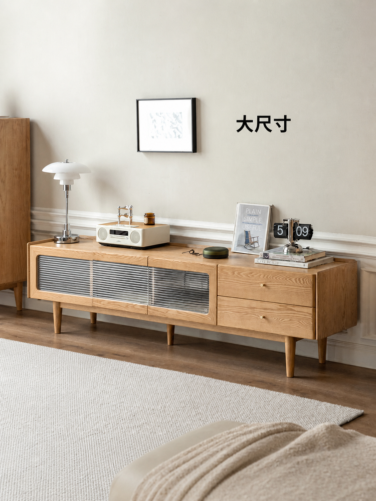 实木电视柜北欧白蜡木储物柜小户型墙柜现代客厅原木家具