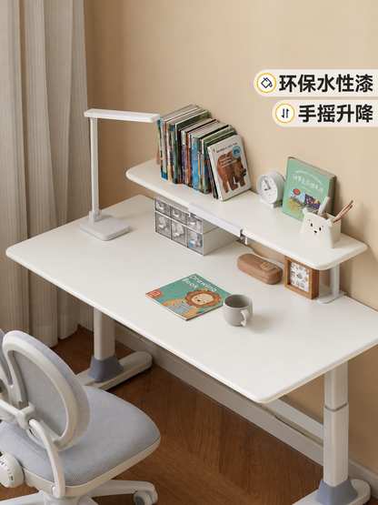 实木儿童学习桌小学生书桌课桌椅可升降大白桌写字桌