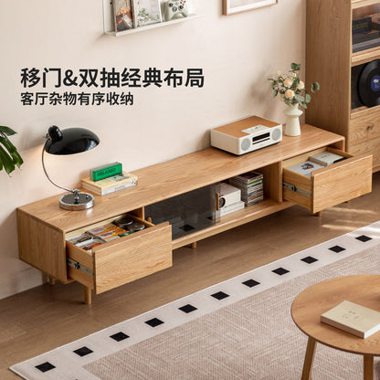 实木电视柜客厅现代简约收纳储物柜小户型橡木地柜