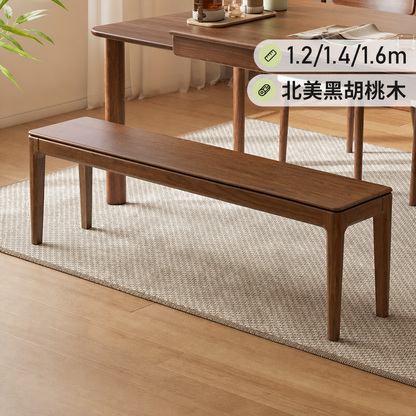 实木长条凳北欧板凳黑胡桃木餐厅凳子卧室床尾凳长凳
