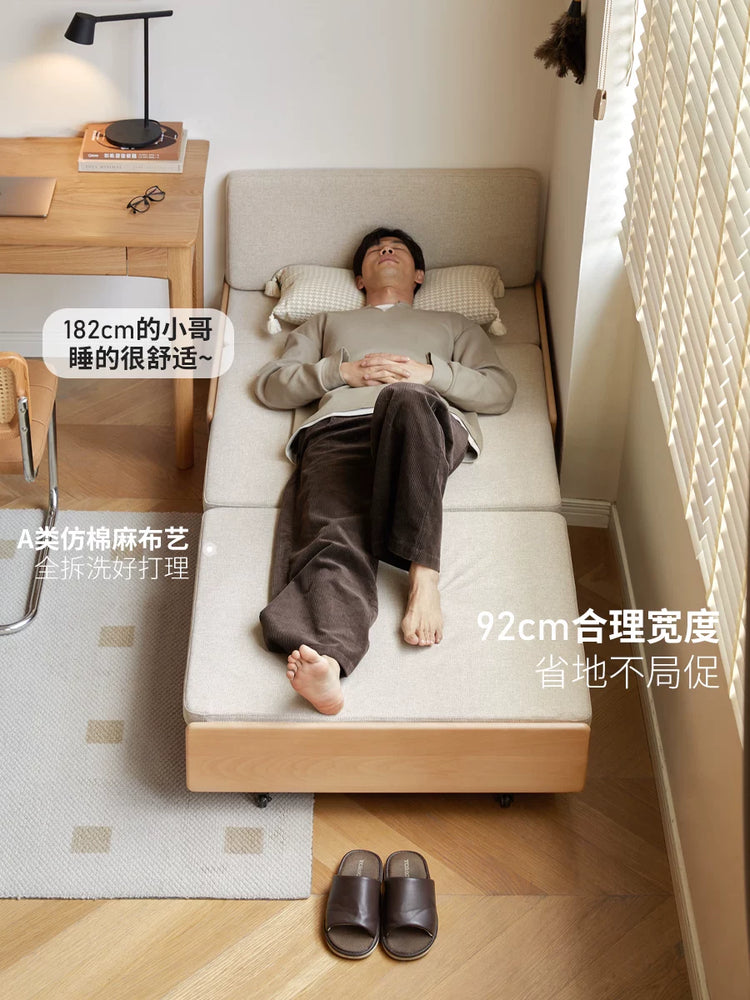 实木沙发床客厅折叠两用沙发小户型抽拉伸缩单人床