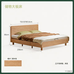 实木床卧室抽屉床橡木抽拉床简约储物床小户型床头柜床