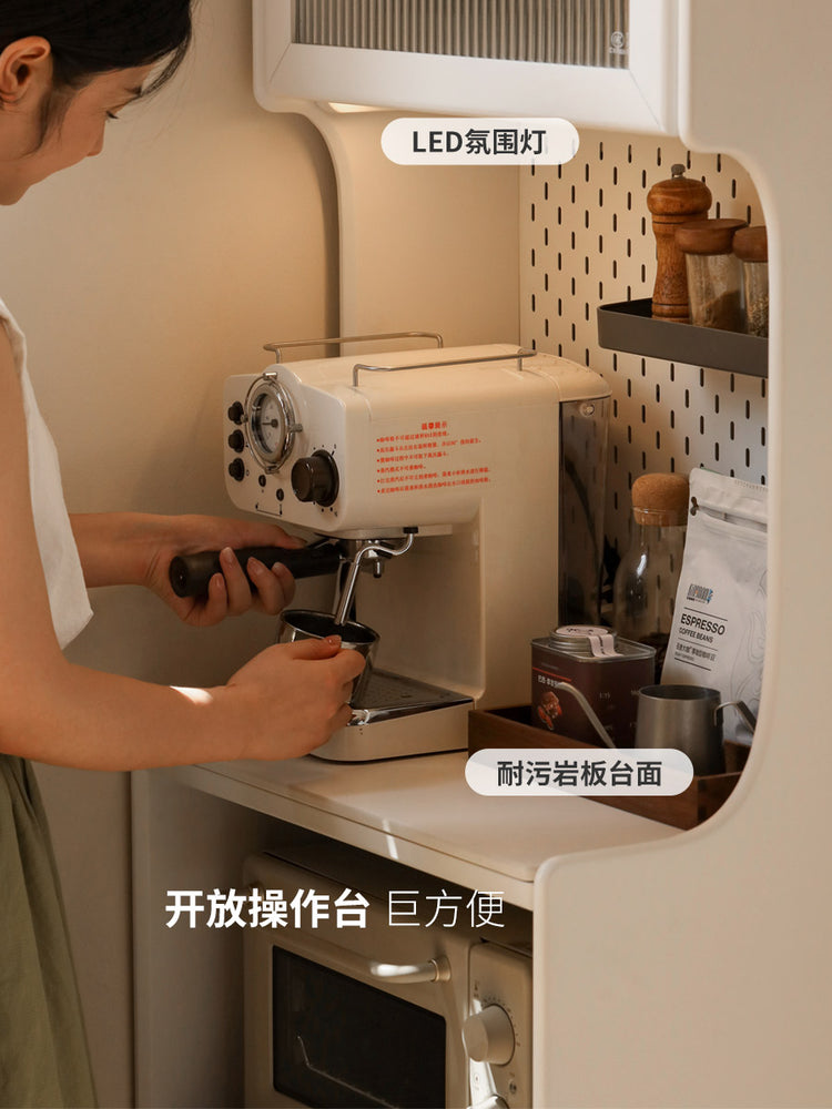 实木餐边柜白色夹缝窄柜奶油风茶水柜小户型角落收纳置物