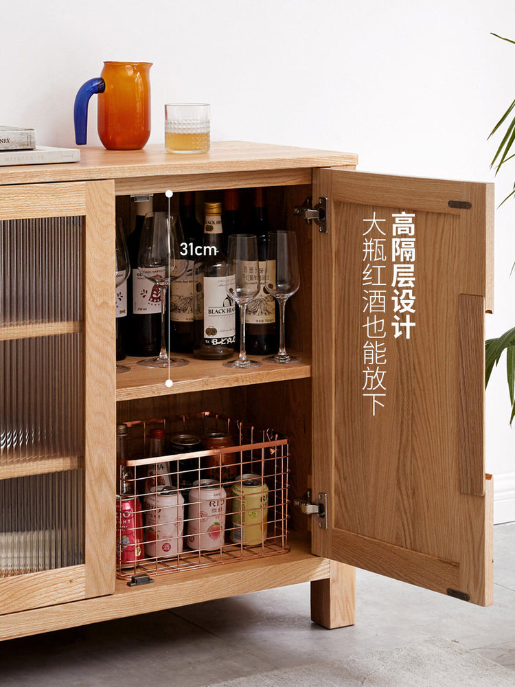 实木餐边柜北欧橡木家具柜子储物碗柜简约现代茶水柜