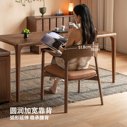 实木书椅新中式书房扶手椅茶椅书桌椅软包靠背椅餐椅